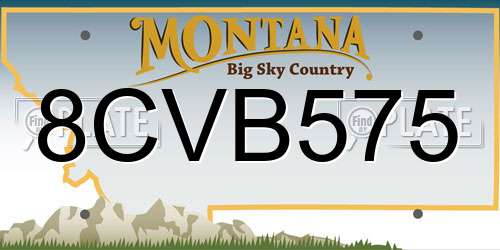 8CVB575 Montana License Plate