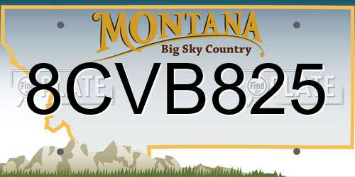 8CVB825 Montana License Plate