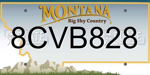 8CVB828 Montana License Plate