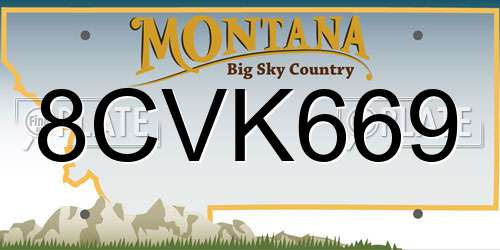 8CVK669 Montana License Plate