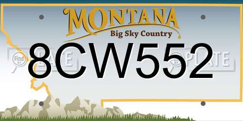 8CW552 Montana License Plate