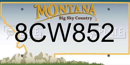 8CW852 Montana License Plate