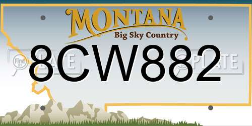 8CW882 Montana License Plate