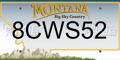 8CWS52 Montana License Plate