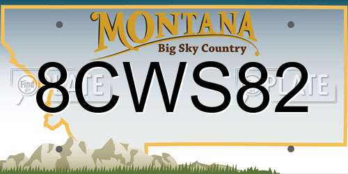 8CWS82 Montana License Plate