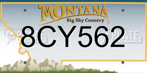8CY562 Montana License Plate