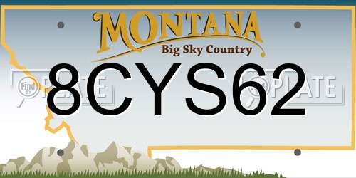 8CYS62 Montana License Plate