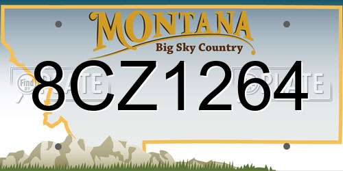 8CZ1264 Montana License Plate
