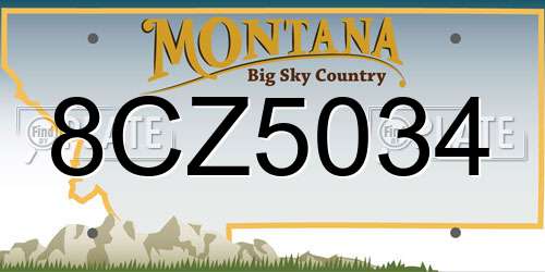 8CZ5034 Montana License Plate