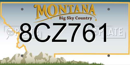 8CZ761 Montana License Plate