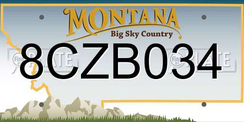 8CZB034 Montana License Plate
