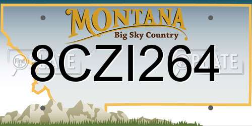 8CZI264 Montana License Plate