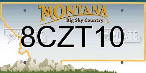 8CZT10 Montana License Plate