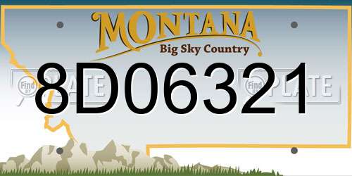 8D06321 Montana License Plate