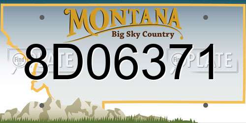 8D06371 Montana License Plate