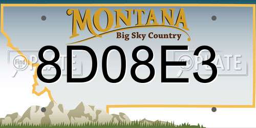 8D08E3 Montana License Plate