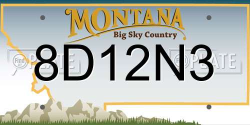 8D12N3 Montana License Plate