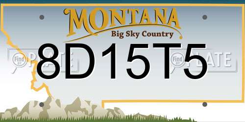 8D15T5 Montana License Plate