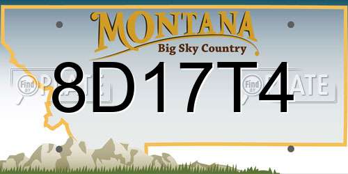 8D17T4 Montana License Plate