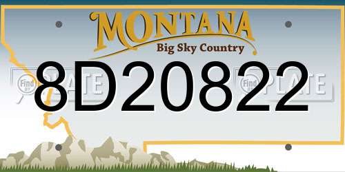 8D20822 Montana License Plate
