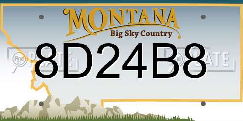 8D24B8 Montana License Plate