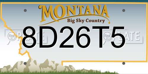 8D26T5 Montana License Plate
