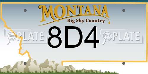 8D4 Montana License Plate