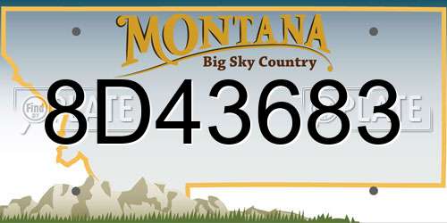 8D43683 Montana License Plate