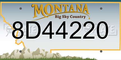 8D44220 Montana License Plate