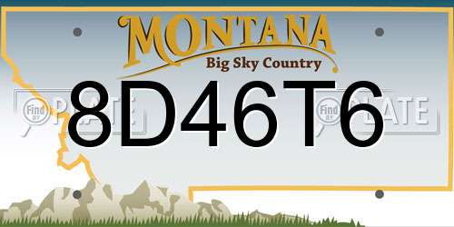 8D46T6 Montana License Plate