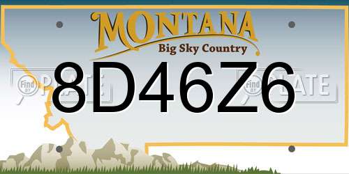 8D46Z6 Montana License Plate