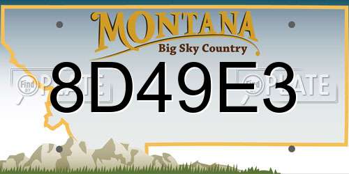 8D49E3 Montana License Plate