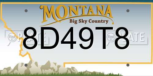 8D49T8 Montana License Plate