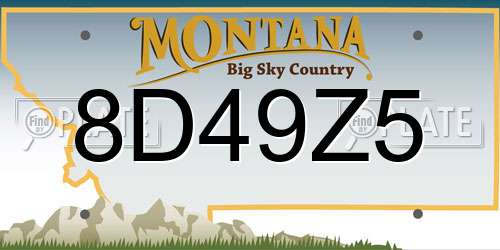 8D49Z5 Montana License Plate