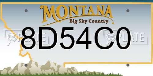 8D54C0 Montana License Plate