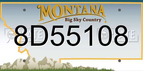8D55108 Montana License Plate