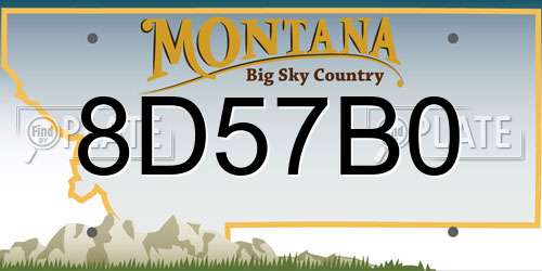 8D57B0 Montana License Plate