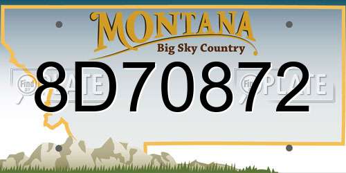 8D70872 Montana License Plate