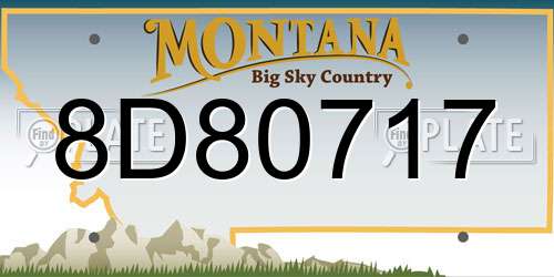 8D80717 Montana License Plate
