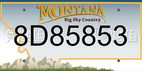 8D85853 Montana License Plate