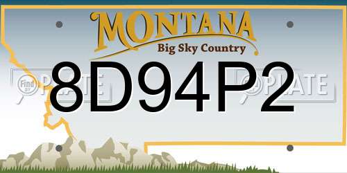 8D94P2 Montana License Plate