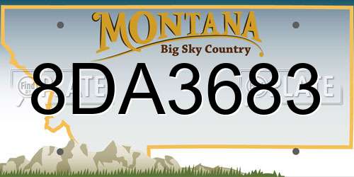 8DA3683 Montana License Plate