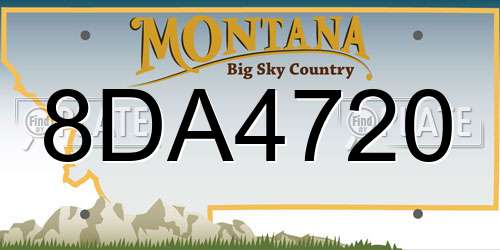 8DA4720 Montana License Plate