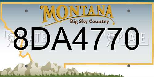8DA4770 Montana License Plate