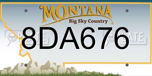 8DA676 Montana License Plate