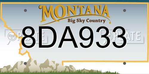 8DA933 Montana License Plate