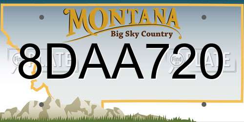 8DAA720 Montana License Plate