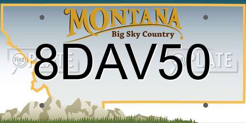 8DAV50 Montana License Plate