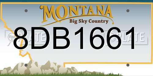 8DB1661 Montana License Plate