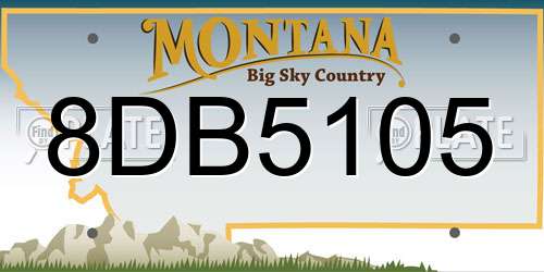 8DB5105 Montana License Plate
